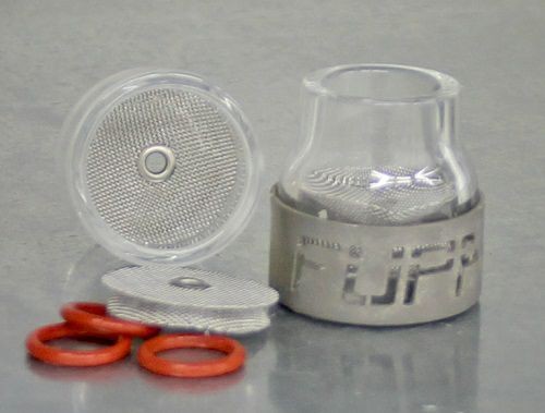 Glasgasdüsenset Fupa Ø 19.0 mm m. Titanschutz best. aus: 2 Düsen. 1 Ersatzdiffusor und 3 O-Ringen