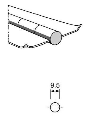 Keram. Badsicherung PZ 1500/51 Ø 9.5mm auf Aluband 500 mm